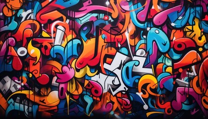 A Vibrant Wall of Colorful Graffiti