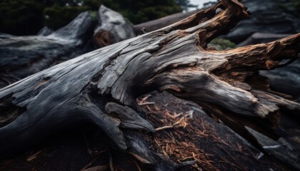 A Detailed View of a Fallen Tree Trunk