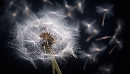 A Delicate Dandelion Dancing in the Wind