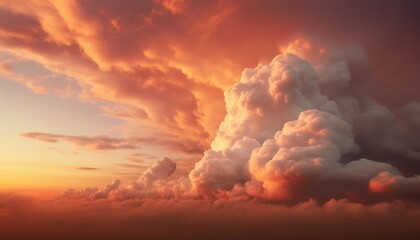 A Majestic Sunset Sky with a Large Cloud