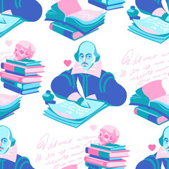 Portrait of William Shakespeare, famous English playwright