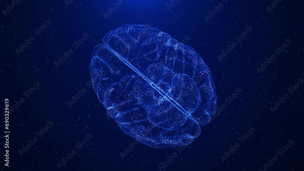 Poster big digital screen scan interacting with ai neural network 3d animation. 4k 3d virtual holographic b