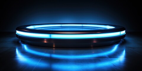 Circular Neon Light Display Generative AI