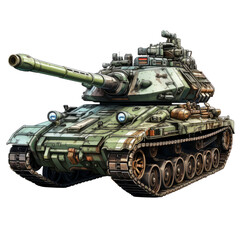 Fototapeta na wymiar A military tank with a white background
