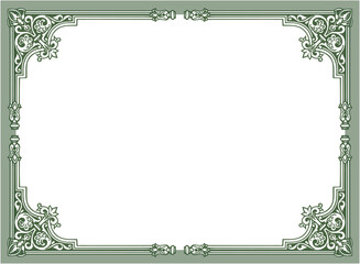 Metal iron Vintage silver frame with ornament, ironic frame vector illustration	
