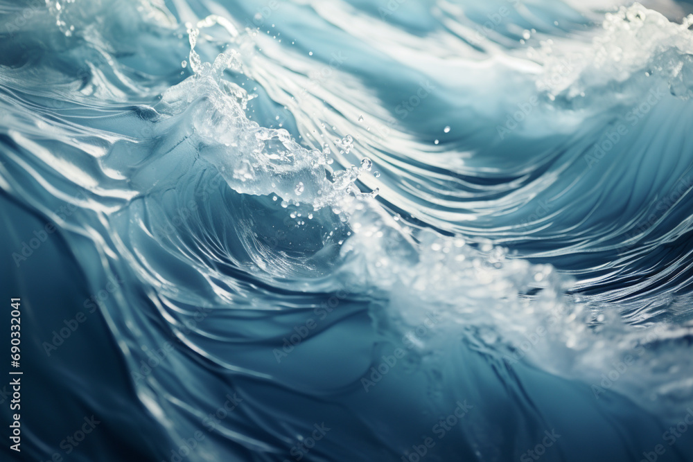 Aufkleber Abstract representation of sculpted waves, symbolizing the calmness and tranquility of an imaginary seascape.