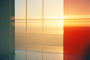 Abstract representation of a sunrise with linear elements, portraying the beauty of dawn in a minimalist style.