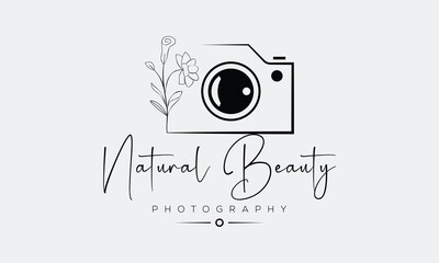 camera logo, wedding logo, modern photography signature logo icon vector