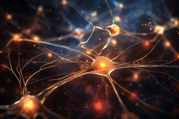 An illustration of neurons in the brain creating new connections and strengthening existing ones, highlighting the concept of neuroplasticity.