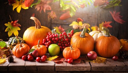 autumn still life with pumpkins