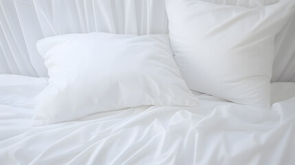 Fototapeta na wymiar bed with white pillows