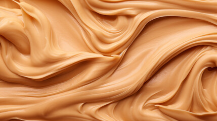 Obraz premium macro shot of peanut butter spread texture background created with Generative Ai