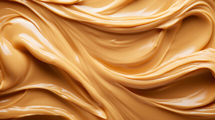 Fototapeta premium macro shot of peanut butter spread texture background created with Generative Ai