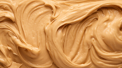 macro shot of peanut butter spread texture background created with Generative Ai