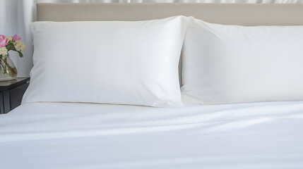 bed with white pillows