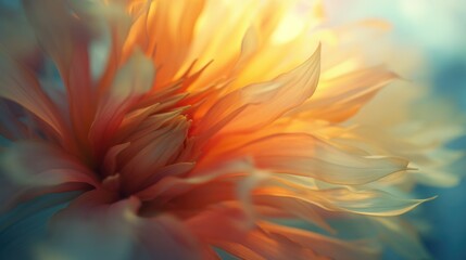 flying exclusive flowers against the background of the summer sky, bottom view.
