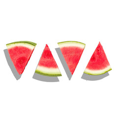 Watermelon slices with transparent background and shadow
