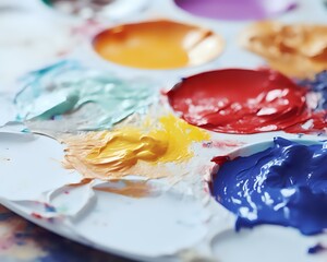 close-up photo of colorful paint palette 