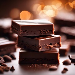 AI generated illustration of chocolate treats on a wooden table