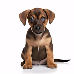 Obraz premium A pup was sequestered against a light backdrop.