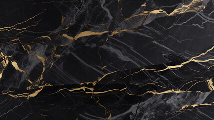 Exquisite black Italian marble texture background adorned with gold patterns, showcasing luxury in dark grey hues.
