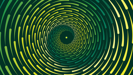 Abstarct spiral round green layer vortex style background in deep green. This creative style background can be used as a banner or wallpaper.