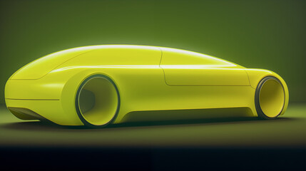 A Vibrant Yellow Electric Vehicle with Unique Design, EV, BEV