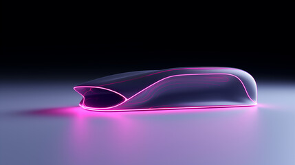 A Futuristic Electric Vehicle Concept Illuminated by Neon Lights, EV, BEV