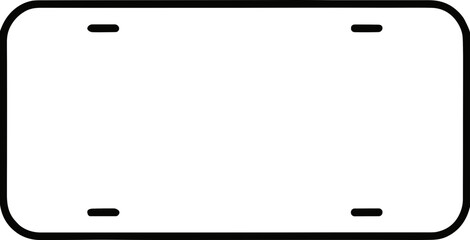 Blank white license plate frame mockup - obrazy, fototapety, plakaty