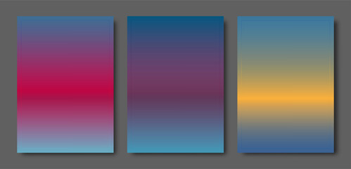 Naklejka premium A set of sunset or sunrise gradients. Template for the design.