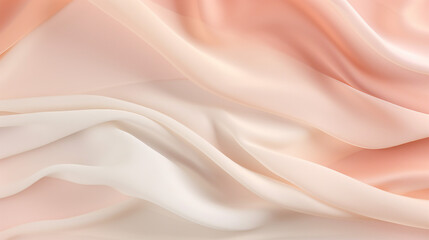 Elegant Silk and Satin Texture: Light Pale Peach and Pink Background - Delicate Fabric Material for Modern Fashion and Graceful Artistic Designs, Soft and Luxury Aesthetic.