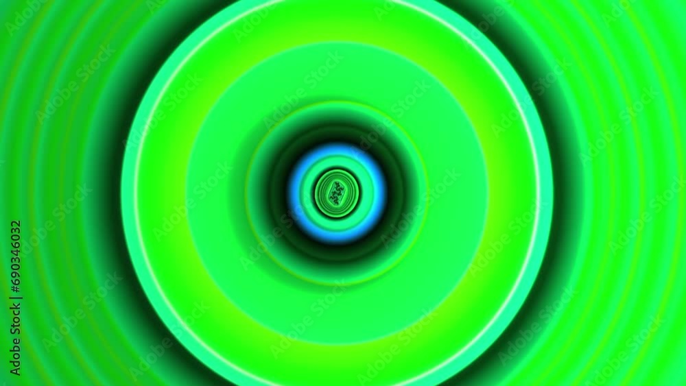 Wall mural flying through colorful pulsing abstract glowing circle. speed, loop able background