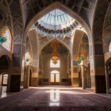 iran interior Mosque and Mausoleum.