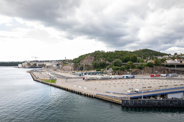 Fototapeta na wymiar Port of Kristiansand in Norway
