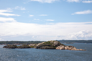 Fototapeta na wymiar View from Danish ferry to Kristiansand in Norway