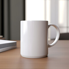 A coffee mug mockup featuring an elegant, minimalist design created with Generative Ai