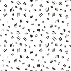 Seamless abstract geometric pattern. Simple background in black and white colors. Lines. Digital textured background. Design for textile fabrics, wrapping paper, background, wallpaper, cover.