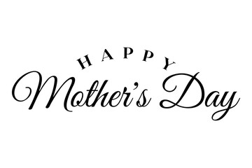 Happy Mother's Day hand drawn lettering vector illustration.