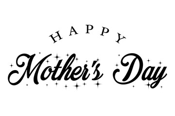 Happy Mother's Day hand drawn lettering vector illustration.