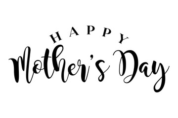 Fototapeta na wymiar Happy Mother's Day hand drawn lettering vector illustration.