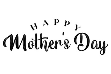 Happy Mother's Day hand drawn lettering vector illustration. - obrazy, fototapety, plakaty