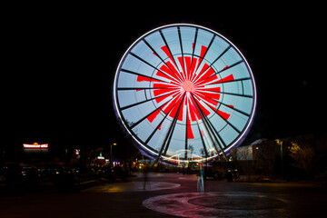 Glowing Ferris Wheel in Night Sky at Timberwood Grill, Tennessee