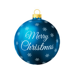 Blue Christmas tree toy Realistic color illustration