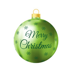 Green Christmas tree toy Realistic color illustration