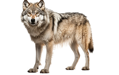 Gray Wolf isolated on a transparent background.