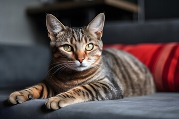 Obraz premium cat on the couch. 