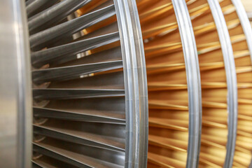 Blades of steam turbine rotor.