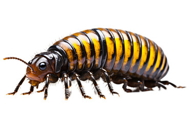 Millipede Insect isolated on a transparent background.