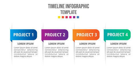 Infographic template for business. 6 steps modern timeline