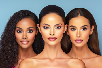 Portrait of Three Women of Different Races
